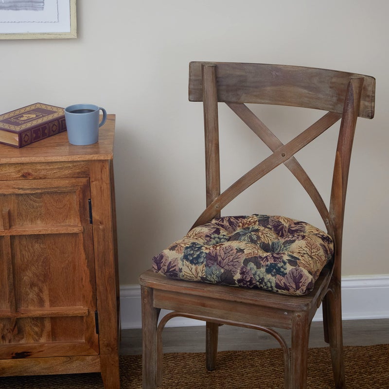 Klear Vu Gripper Overstuffed Universal Non-Slip Dining Chair Cushions for Kitchen Decor or Office Use, U-Shaped Skid-Proof Seat Pad, 15x15 Inches, 4 Count (Pack of 1), Multi - Image 5